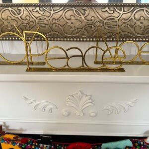 Gold Holiday Sign Decor